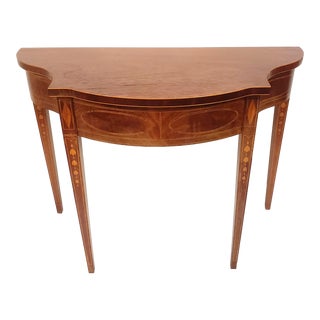 Vintage Baker Furniture Historic Charleston Collection Inlaid Mahogany Console Table For Sale