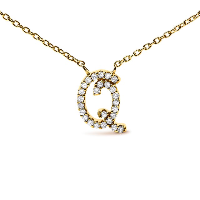 Embrace the elegance of personalization with this stunning 10K Yellow gold pendant, delicately crafted into a flowing...