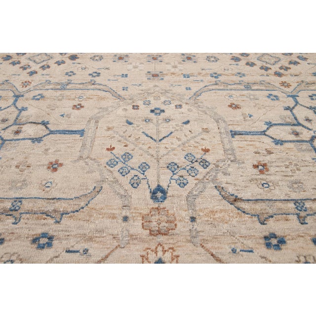 Beige 21st Century Contemporary Wilton Indian Wool Rug For Sale - Image 8 of 13