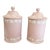 Vintage Pink Italian Jasperware Jars- A Pair For Sale
