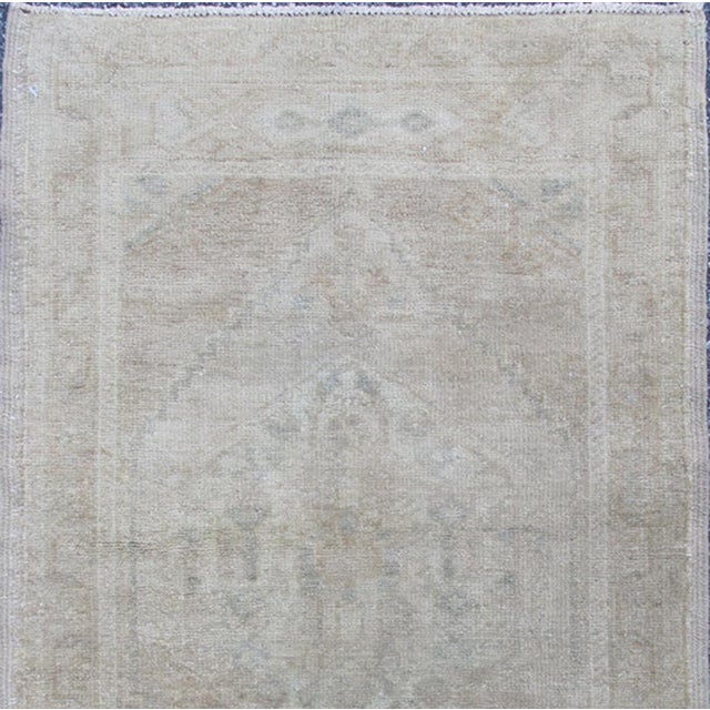 Measures: 2'0 x 3'3 Vintage Turkish Oushak Rug in Pale Taupe, Beige and Soft Grey Tones. Keivan Woven Arts / Rug /EN-810,...