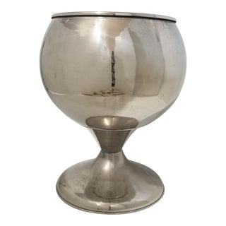 Vintage Stainless Steel Planter For Sale