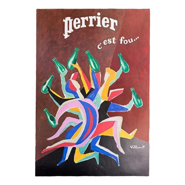 Bernard Villemot, Perrier C’est Fou, Original Poster, 1980 For Sale