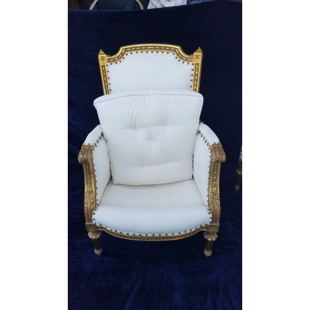 Early 20th Century Louis XVI Style Bergere Chairs - a Pair For Sale - Image 12 of 13