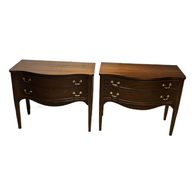 Pair of Serpentine Front Nightstand For Sale