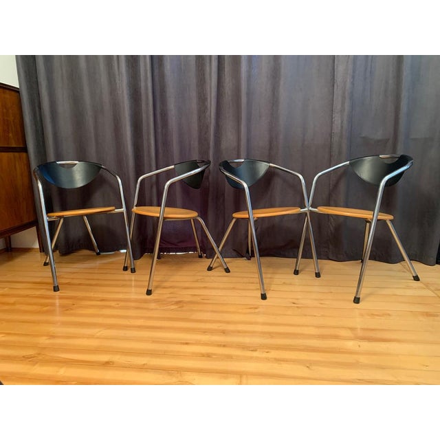 A set of four Italian Plurima chairs from the 1980s. In original and very good condition. Perfect workmanship. Very...