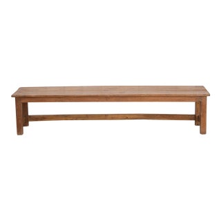 Slim Vintage Colonial Teak Bench For Sale