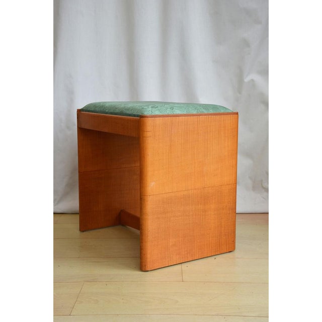 English Art Deco Sycamore Dressing Table Stool, 1940 For Sale - Image 3 of 11