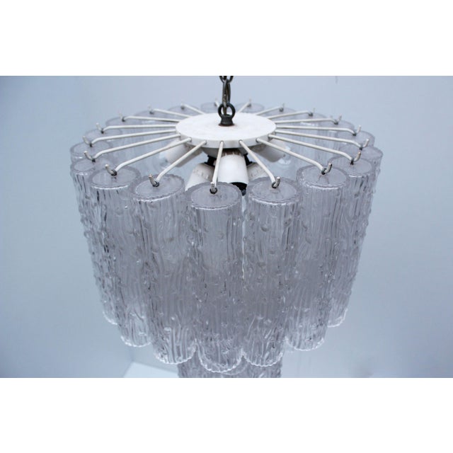 Metal Mid-Century Italian Murano Glass 4-Tier Tronchi Chandelier by Toni Zucherri for Venini, 1960 For Sale - Image 7 of 11