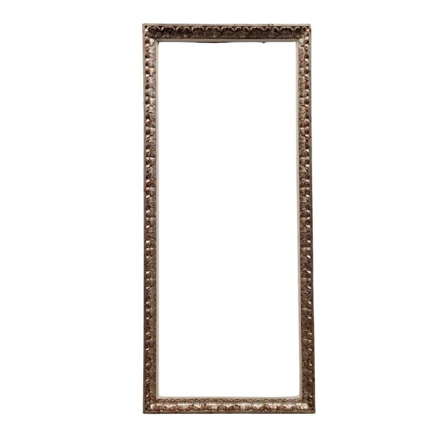 Rectangular Framed Mirror in Carved and Silvered Wood, 1960s For Sale - Image 11 of 11