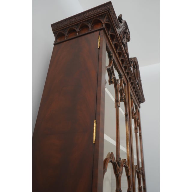 Maitland-Smith Mahogany Chippendale Style Secretary Desk For Sale - Image 15 of 18