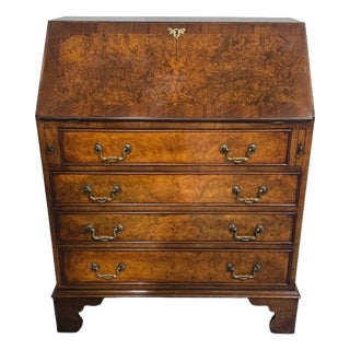 Queen Anne Burr Walnut Bureau For Sale