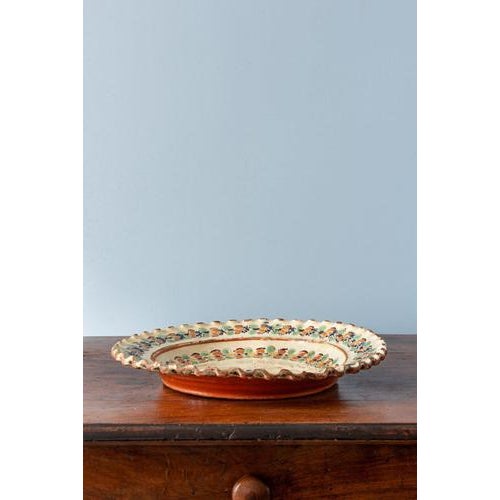 Swiss Polychrome Slipware Floral Dish from Langnau, 1700s For Sale - Image 5 of 8