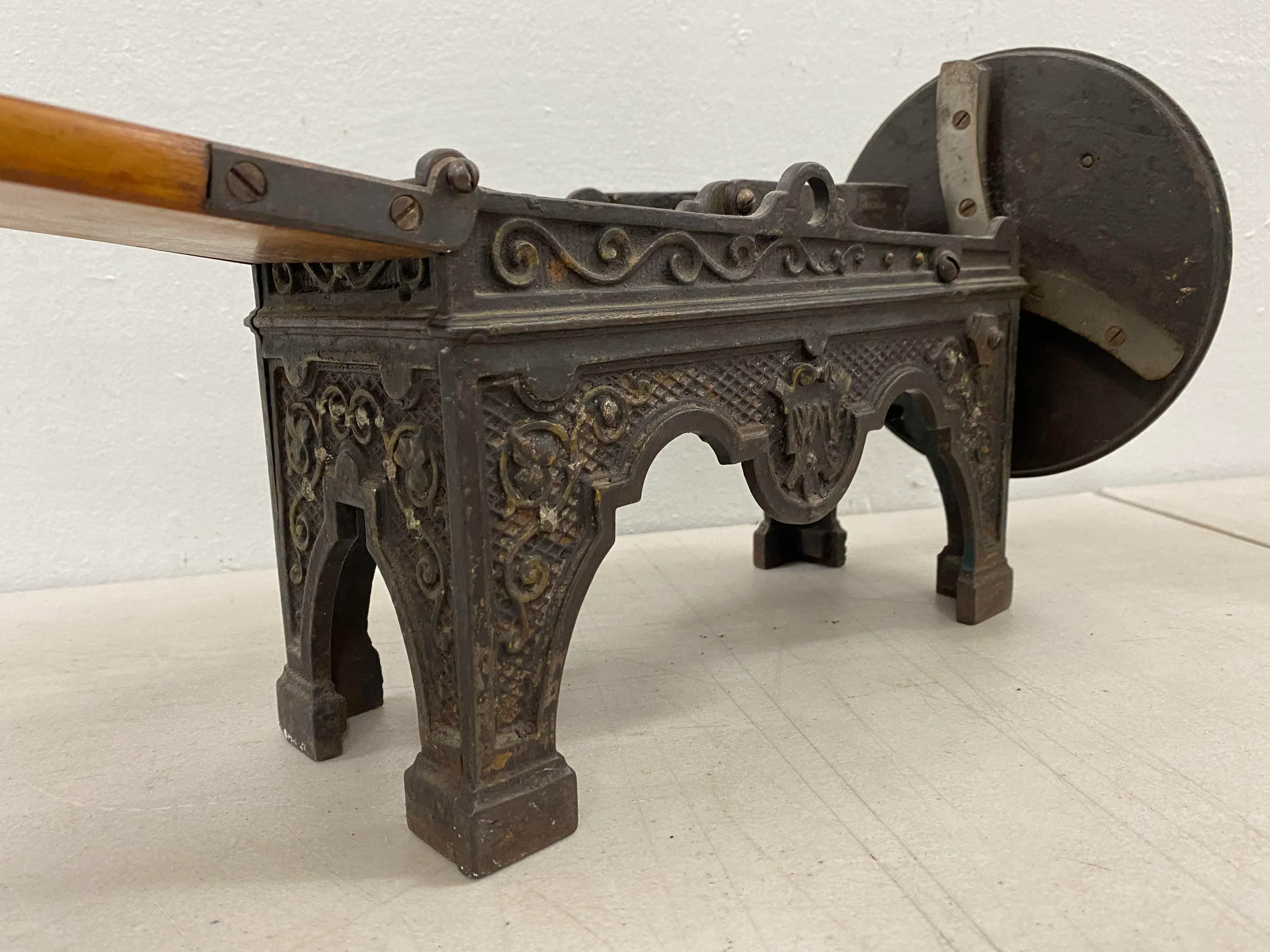 19th Century Cast Iron & Maple Tobacco Cutter / Shredder