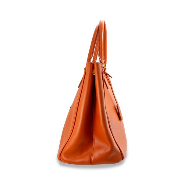Early 21st Century Prada Lux Galleria Saffiano Papaya Leather Large Tote Bag For Sale - Image 5 of 14