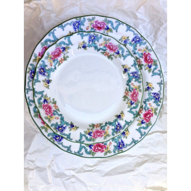 Royal Doulton Green Floradora English China Dinnerware Microwave Oven