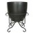 1960s Satin Black Planter in Iron Stand by Gainey Ceramics For Sale