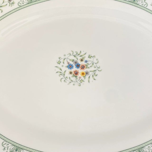1980s Vintage 1980s Wedgwood Agincourt Green Bone China Large 15" Serving Platter For Sale - Image 5 of 8