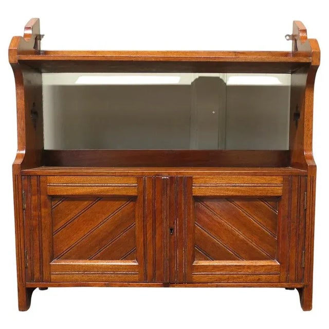 Gold Arts and Crafts Wall Cabinet in Golden Walnut, 1890 For Sale - Image 8 of 8