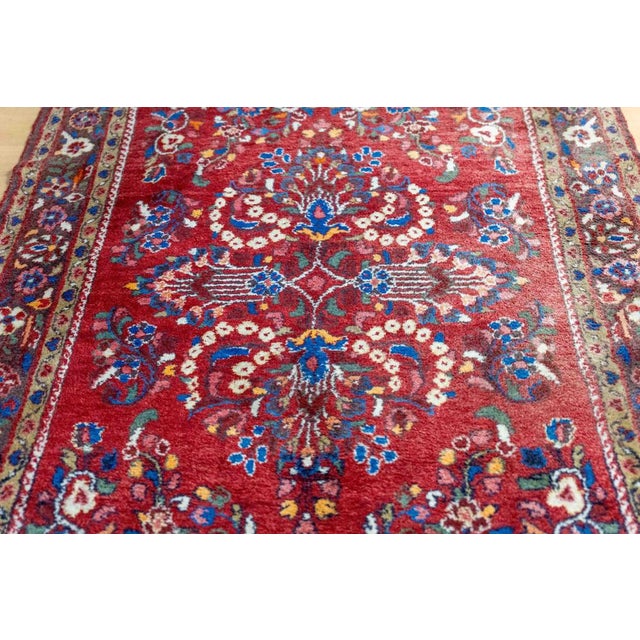 Red Middle Eastern Hand-Knotted Hamedan Malayer Rug For Sale - Image 8 of 15