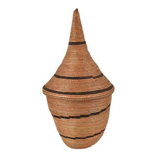 Early 20th Century Tutsi Basket with Lid Rwanda For Sale