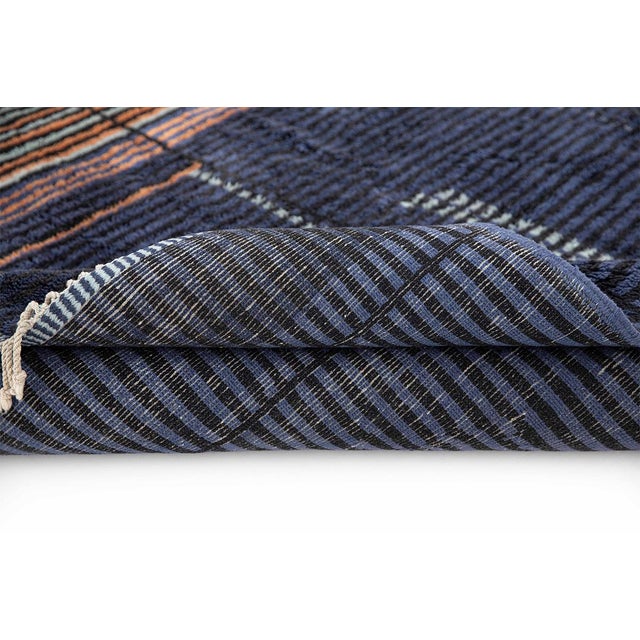 2020s Vertical Stripe Conor-Block Hand-Knotted Wool Rug | 9'10" X 8'10" | One of a Kind For Sale - Image 5 of 8