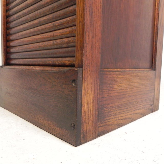 Oak Roller Shutter Cabinet with Shutter, 1930s For Sale - Image 14 of 18