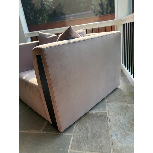 Taupe Suede Armchair in the Style of Minotti’s Suitcase Collection For Sale - Image 8 of 12