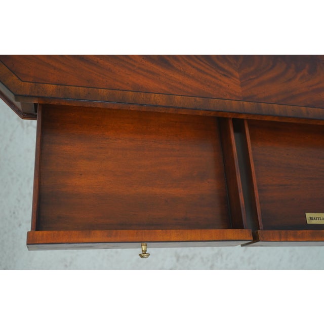 Maitland - Smith Maitland Smith 2 Drawer Carved Mahogany Foyer Table For Sale - Image 4 of 18