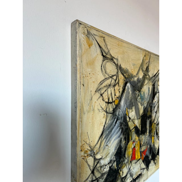 70's J. R. Kennedy " Scape From Friend" Expressionist - Style Oil Painting, Framed For Sale - Image 4 of 13