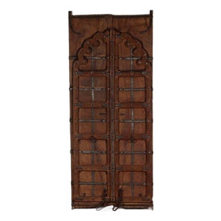 Antique Indian Carved Teakwood Door For Sale