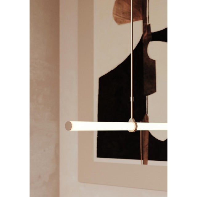 Not Yet Made - Made To Order Linear Light LO015 Pendant Light in Satin Brass by Naama Hofman For Sale - Image 5 of 15