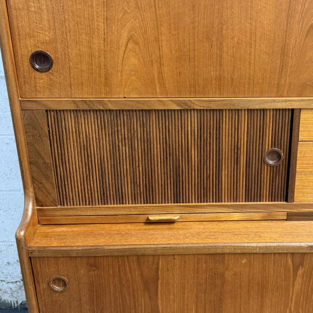Johannes Andersen Vintage Danish Modern Johannes Andersen Attributed Teak Highboard Bar Cabinet Credenza, Circa 1960's Mid Century For Sale - Image 4 of 14