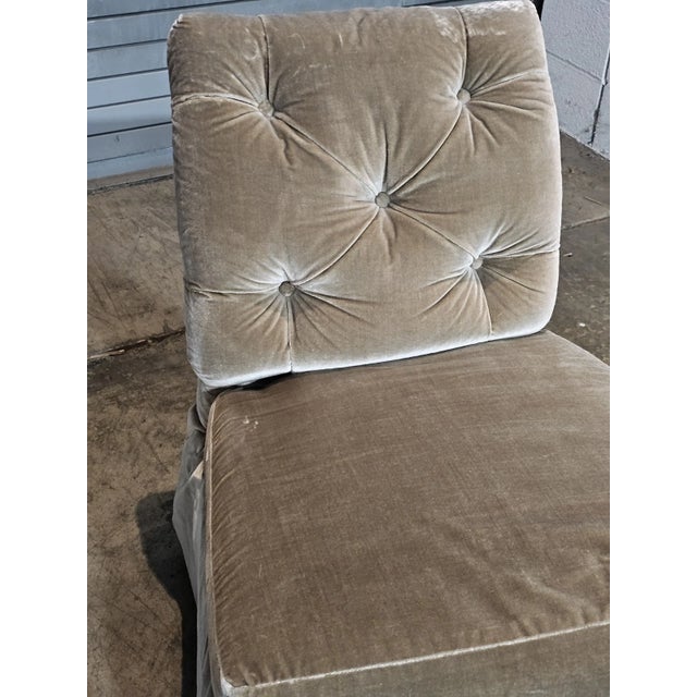 Late 20th Century Pair of Late 20th Century Baker Furniture Slipper Chair Lounge Chair High End Velvet Upholstery For Sale - Image 5 of 10