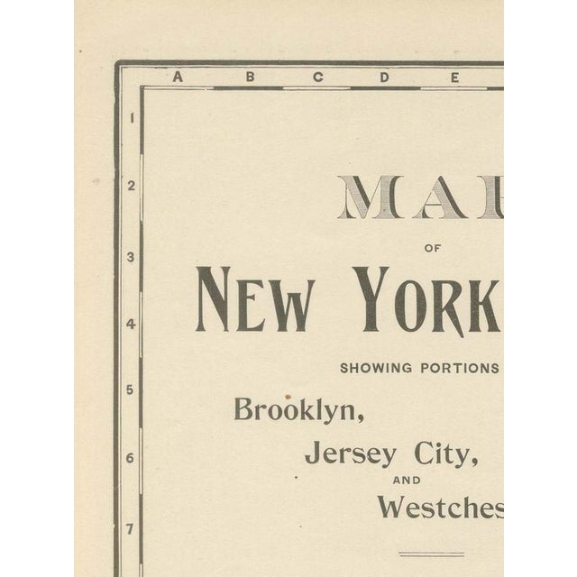 Antique Map of Manhattan, New York City with Central Park from Rand McNally, 1899 For Sale - Image 6 of 12