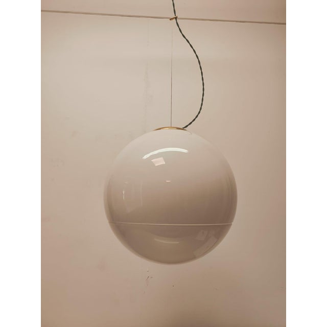 Leucos Suspension with Brass Frame by Roberto Pamio, 1980s For Sale - Image 13 of 16