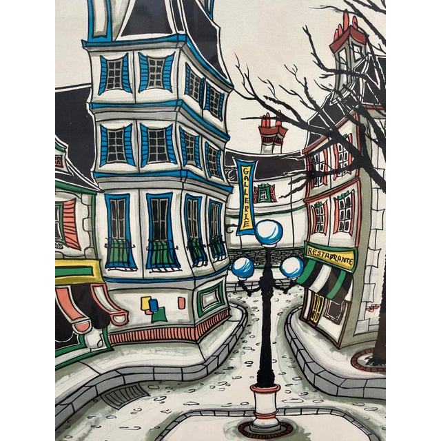 "City Street" Lithography, Framed, Pencil Signed by the Artist. Circa 1970s For Sale - Image 9 of 18