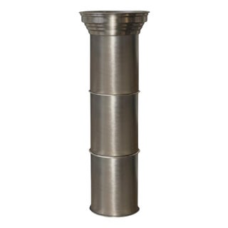 Rl 11 Cylindrical Pedestal in Brushed Aluminum by Caspal For Sale