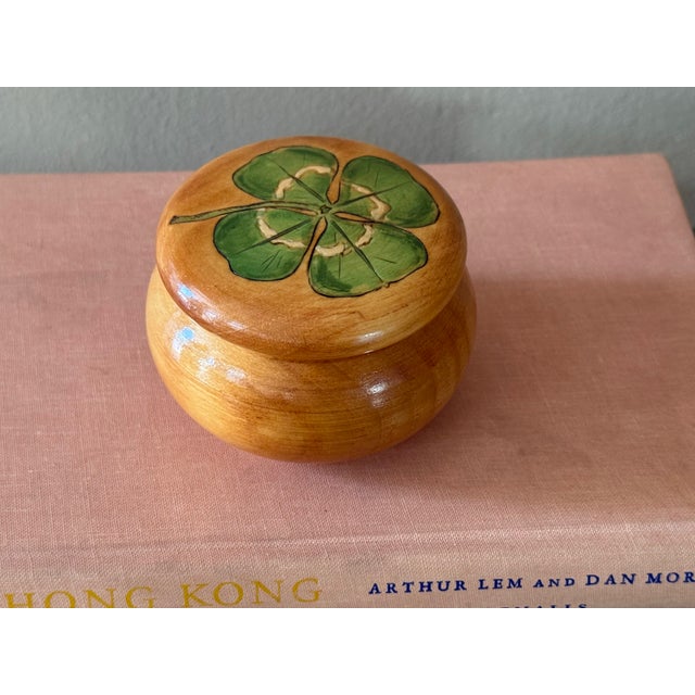 Wooden Four Leaf Clover Box For Sale - Image 4 of 7