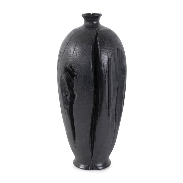 Contemporary Haru Tall Vase in Black For Sale - Image 3 of 10