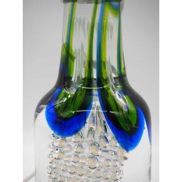 Blue Vintage Rustic Handblown Glass Lamp by Göran Wärff for Kosta Boda, 1970s For Sale - Image 8 of 17