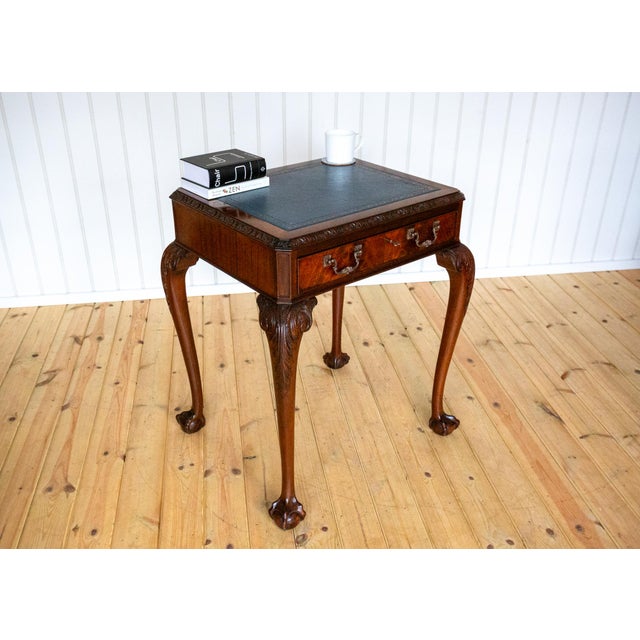 George II Chippendale Style Desk in Mahogany with Leather Top, 1920s For Sale - Image 10 of 18