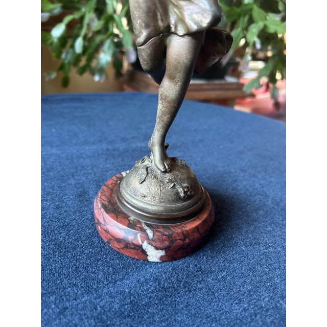 Late 19th Century 19th Century Mathurin Moreau “Danse Espagnole” Sculpture on Griotte Marble Base. For Sale - Image 5 of 7