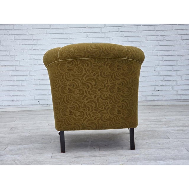 Vintage Danish Relax Chair in Light Green Furniture Wool, 1950s For Sale - Image 11 of 18