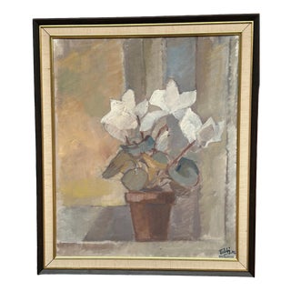 Billi Danielsson, Flowers in Pot, 1978, Oil on Canvas, Framed For Sale