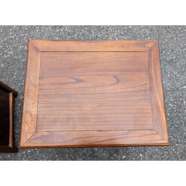 Early 20th Century Pair of Chinese Elm Cabinets for End Tables or Nightstands For Sale - Image 10 of 14