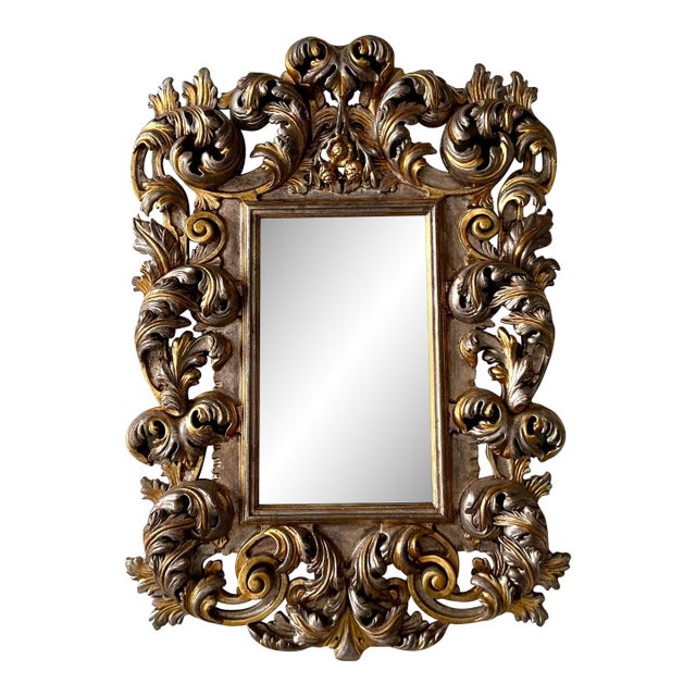Vintage Regency Gilt Scroll Mirror For Sale