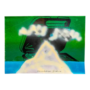 Iain Baxter, "Kissing Landscape" Conceptual Monoprint Painting