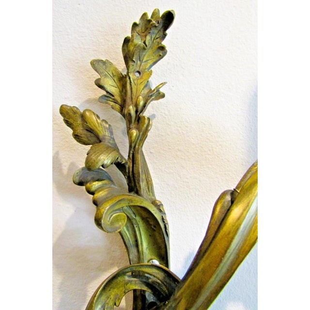 Antique French 19th Century Louis XV Gilt Bronze Two Light Wall Sconces - a Pair For Sale - Image 14 of 18