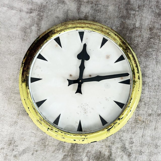 Large Industrial Factory Clock, 1930s For Sale - Image 9 of 9